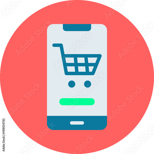 Mobile Shopping single vector illustration icon