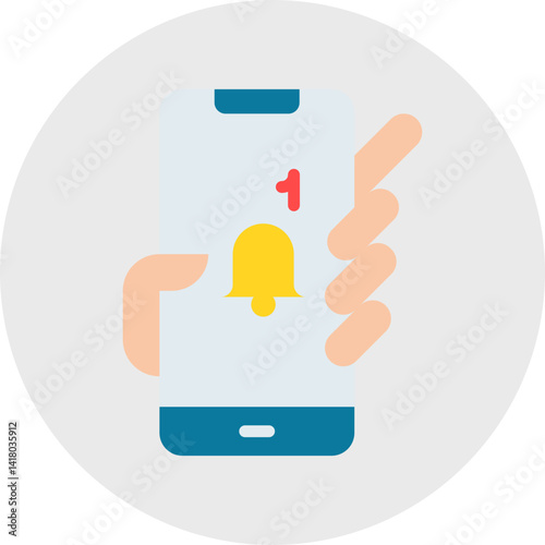Holding Smartphone single vector illustration icon