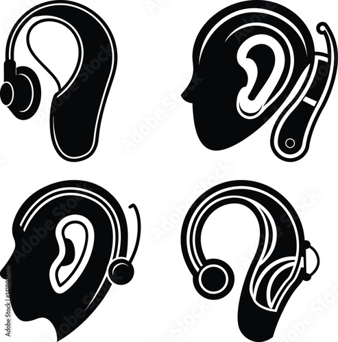 Hearing Aid silhouette vector