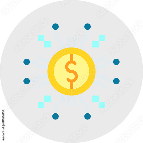 Digital Currency single vector illustration icon