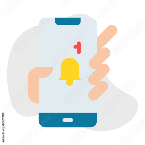 Holding Smartphone single vector illustration icon