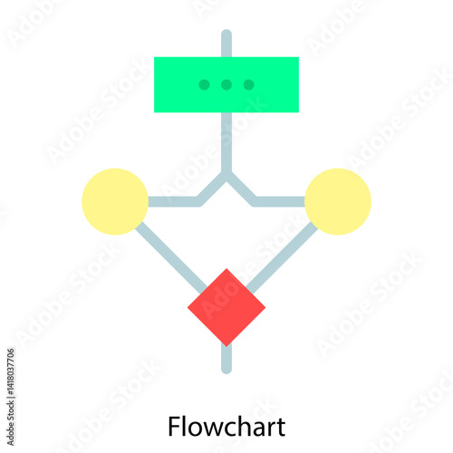 Flowchart single vector illustration icon