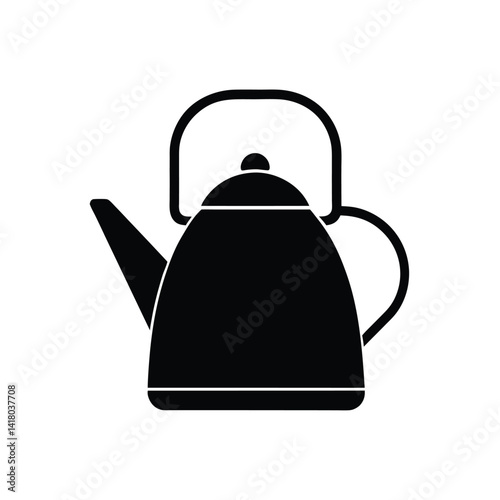 Kettle Stencil Icon Vector Illustration