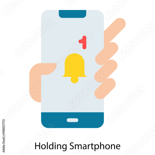 Holding Smartphone single vector illustration icon