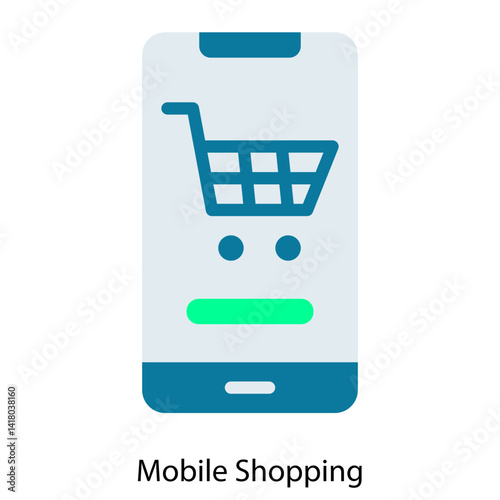 Mobile Shopping single vector illustration icon