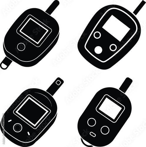 Glucose Meter silhouette vector