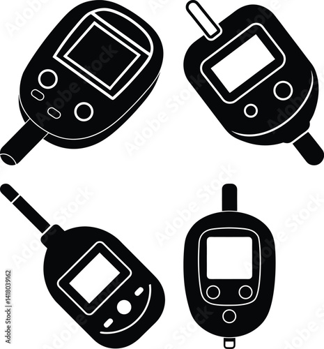 Glucose Meter silhouette vector