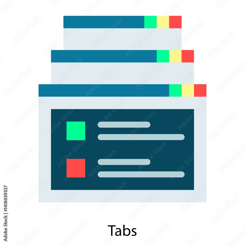Tabs single vector illustration icon Tabs single vector illustration icon