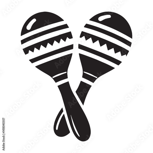 Joyful Maracas silhouette, spirited soundscape – Maracas illustration – Minimalist Maracas vector – Musical instrument silhouette

