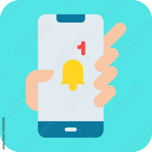 Holding Smartphone single vector illustration icon