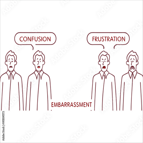 Sad and Nervous Man with Problem style vector design illustrations