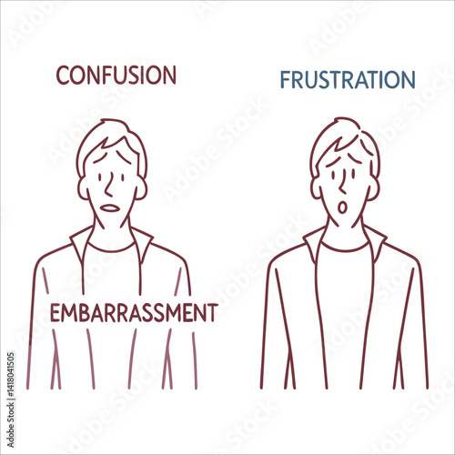 Sad and Nervous Man with Problem style vector design illustrations