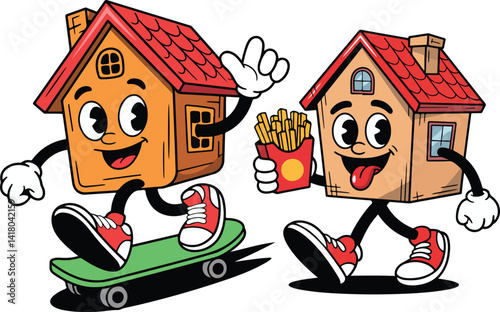 Funny House Cartoon Vector