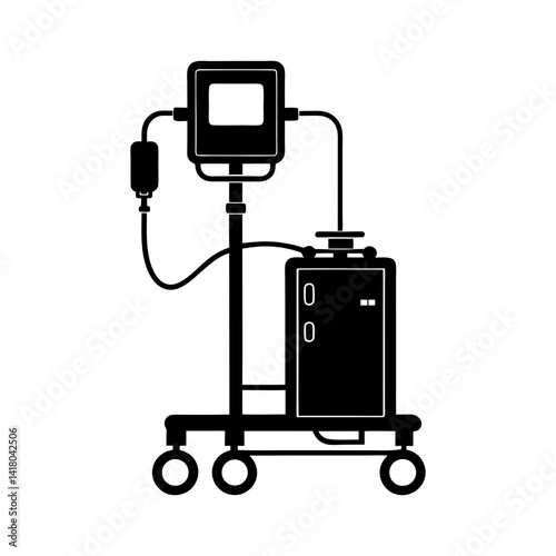 Dialysis Machine silhouette vector