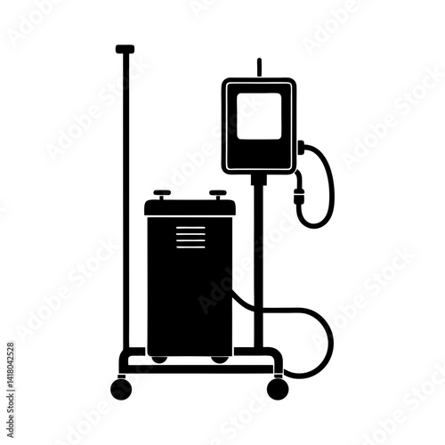 Dialysis Machine silhouette vector