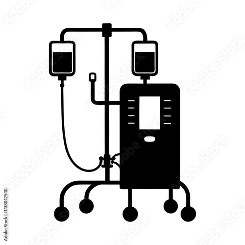 Dialysis Machine silhouette vector