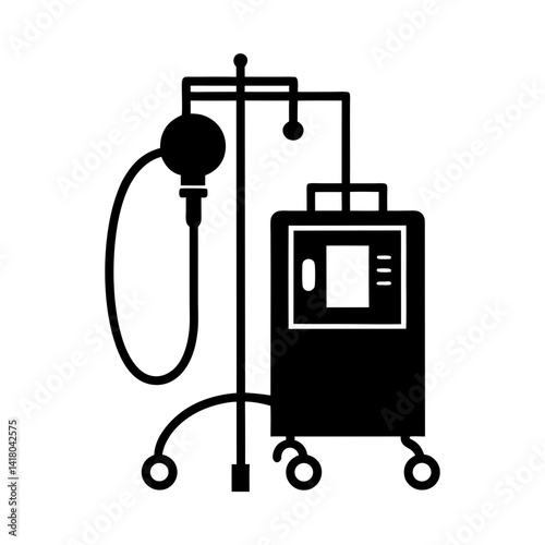 Dialysis Machine silhouette vector