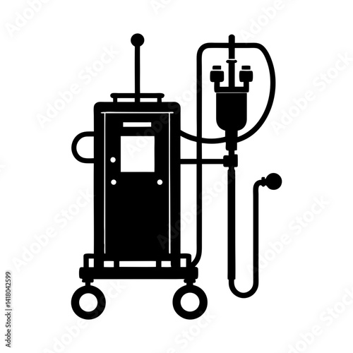 Dialysis Machine silhouette vector