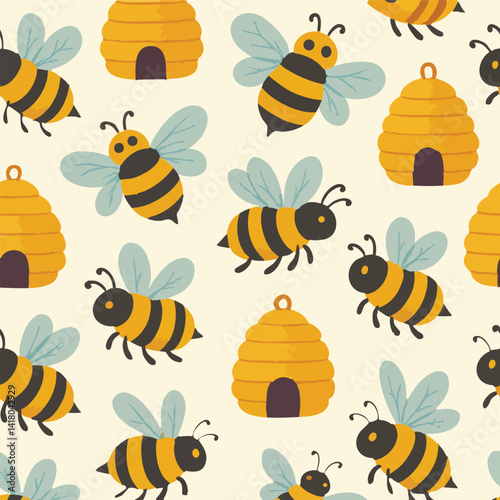 Beehive Print Design in Vector