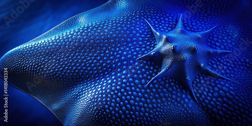 Obraz na płótnie Blue Stingray Leather Texture, Dark Abstract Art Background - High Resolution Image w salonie
