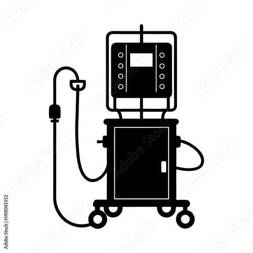 Dialysis Machine silhouette vector