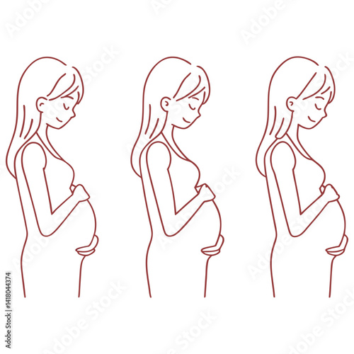 beautiful pregnant women style vector design illustrations