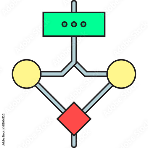 Flowchart single vector illustration icon