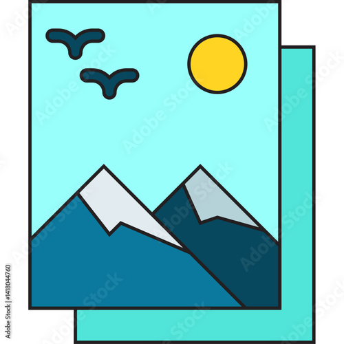 Picture single vector illustration icon