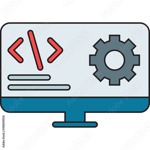 Software Developer single vector illustration icon