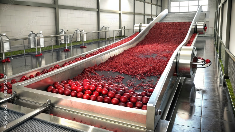 Cherry Processing Plant: Washing & Cleaning Fresh Cherries - Factory Production Line Images