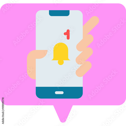Holding Smartphone single vector illustration icon