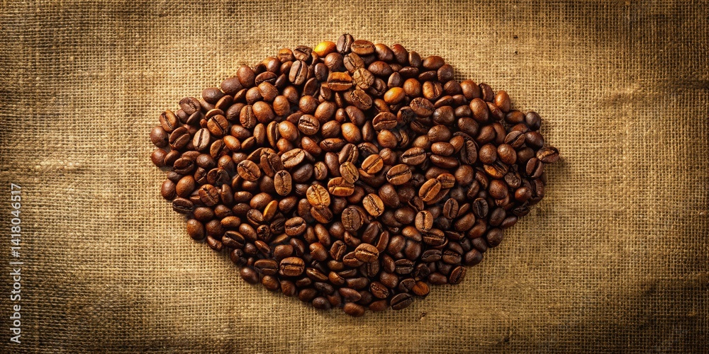 Coffee Bean Art: Rustic Burlap Coffee Cup Pattern -  Documentary Photography Style