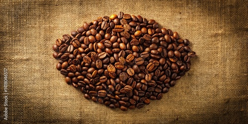 Obraz na płótnie Coffee Bean Art: Rustic Burlap Coffee Cup Pattern - Documentary Photography Style w salonie