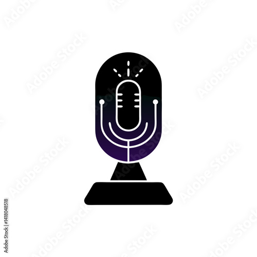 creative details Speech recognition mic icon Vector Illustration