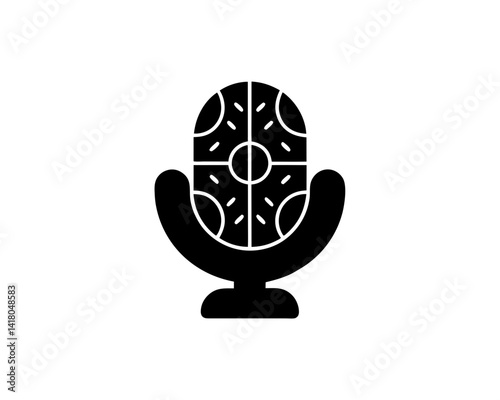 creative details Speech recognition mic icon Vector Illustration
