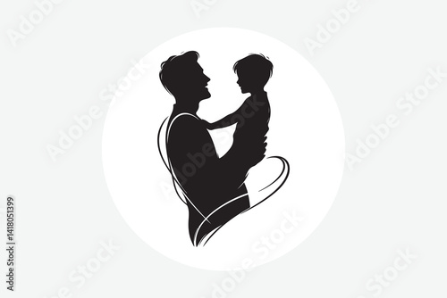 Loving father with his son for fathers day special illustration