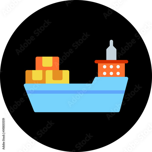 Cargo Ship II single vector illustration icon