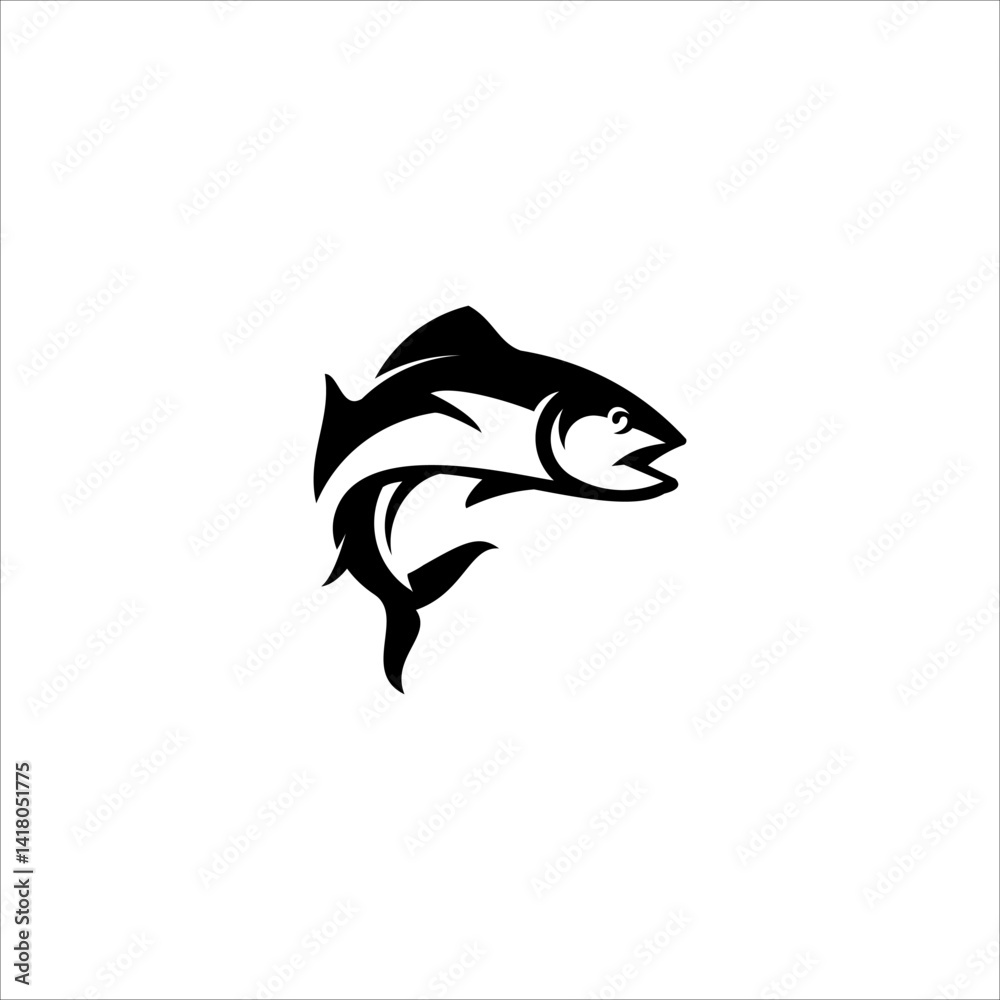 Obraz premium fish silhouette logo element