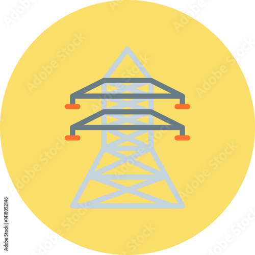Power Line single vector illustration icon