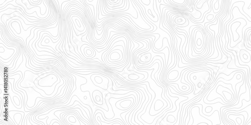 White wave paper curved reliefs abstract background. Lines Topographic contour lines map seamless pattern. Landscape geo topographic map background.