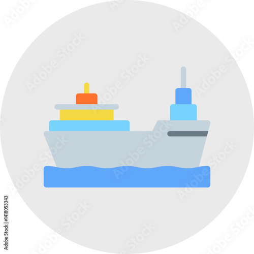 Cargo Ship I single vector illustration icon