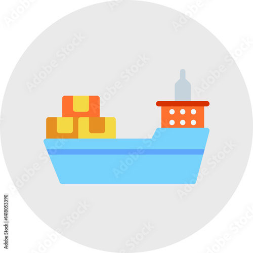Cargo Ship II single vector illustration icon