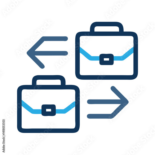 Briefcase Exchange Icon Representing Business Transaction and Corporate Trade