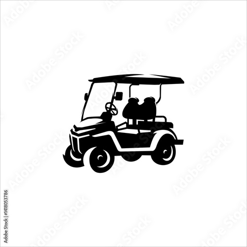 golf cart silhouette logo element