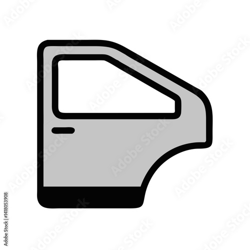 Car Door Icon Representing Vehicle Body Part and Entry System