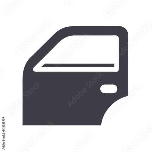 Car Door Icon Representing Vehicle Body Part and Entry System