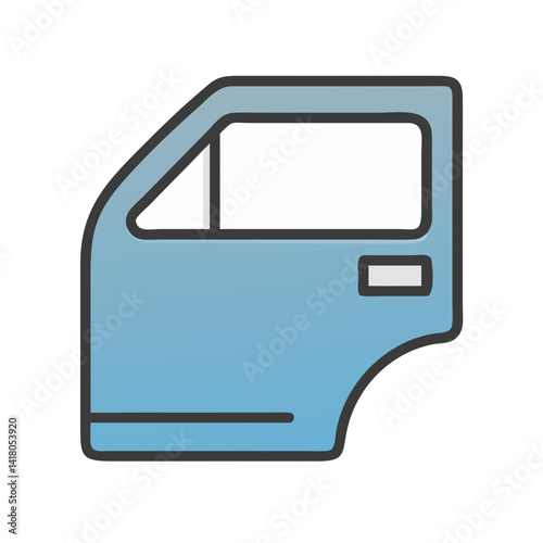 Car Door Icon Representing Vehicle Body Part and Entry System