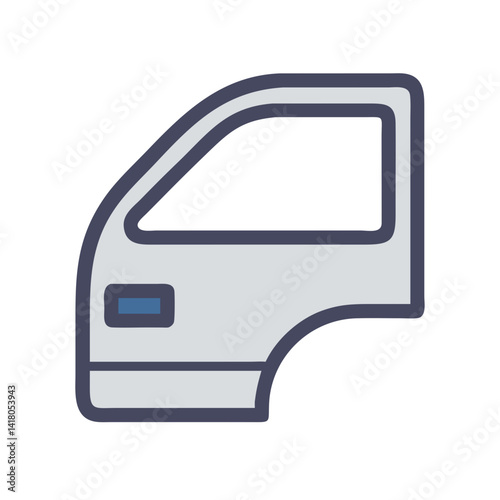 Car Door Icon Representing Vehicle Body Part and Entry System