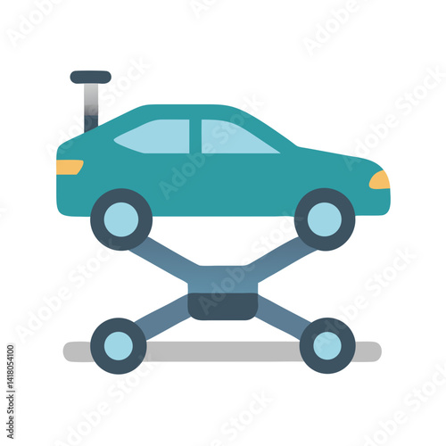 Car Jack Icon Representing Tire Changing Tool and Vehicle Lift