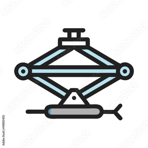 Car Jack Icon Representing Tire Changing Tool and Vehicle Lift